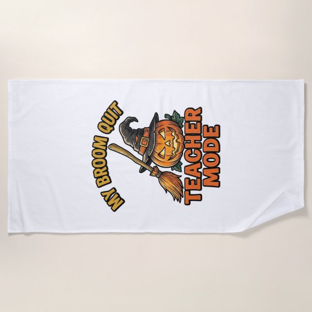 Serviette De Plage Chemise de professeur Halloween drôle conception d (Devant)