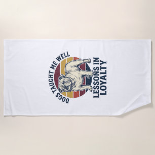 Serviette De Plage Chemise de sagesse canine Graphique de leçon de bo