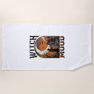 Serviette De Plage Chemise de sorcière d'Halloween, design vintage de
