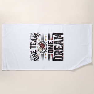 Serviette De Plage Chemise d'équipe sportive vintage One Team One Dre