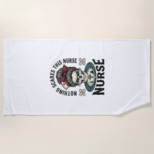 Serviette De Plage Chemise d'infirmière Halloween Graphique de crâne 