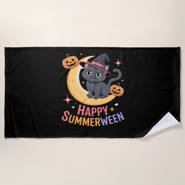 Serviette De Plage Chemise esthétique Essentielle pour Halloween Cute (Devant)