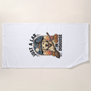 Serviette De Plage Chemise Halloween Labrador Vintage Sorcière Costum