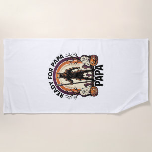 Serviette De Plage Chemise Papa Halloween Vintage Cimetière Coucher d