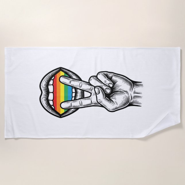 Serviette De Plage Chemise vectorielle de fierté de la main de la pai (Devant)