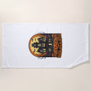 Serviette De Plage Chemises Maison Hantée Halloween Amis Sorcières_1