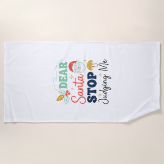 Serviette De Plage Cher Père Noël Arrête De Me Juger Noël Champignon