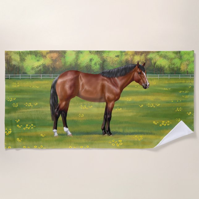 Serviette De Plage Cheval Brown Bay Quarter (Devant)