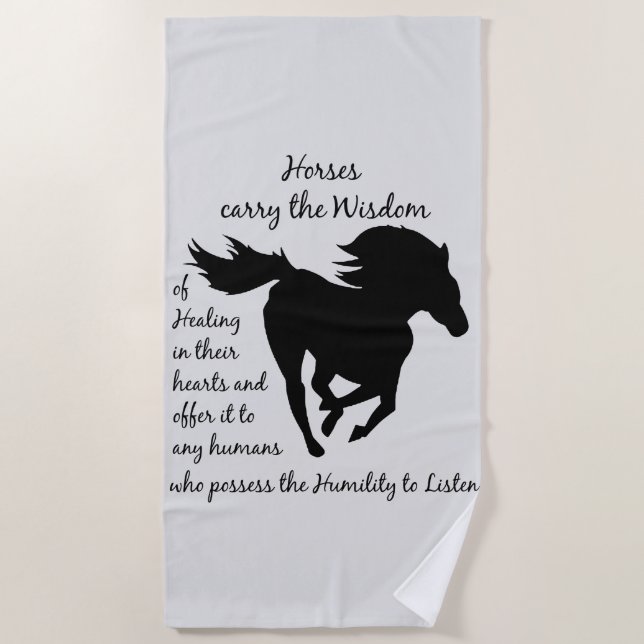 Serviette De Plage Chevaux Porter Sagesse Animal Plage Serviette (Devant)