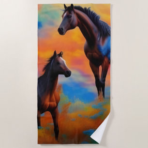 Serviette De Plage Chevaux sauvages