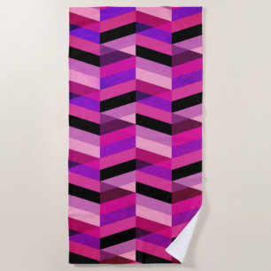 Serviette De Plage Chevron Abstrait/Herringbone Purples et violets