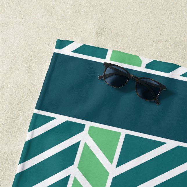 Serviette De Plage Chevron Pattern Teal (En situation)