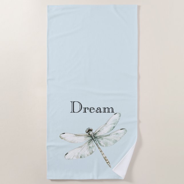 Serviette De Plage Chic Blue Dragonflies Dream (Devant)