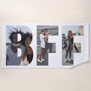 Serviette De Plage Chic branché BFF Photo Collage Meilleurs Amis Pour