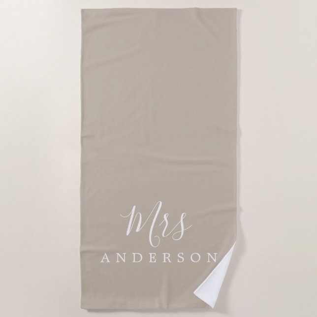 Serviette De Plage Chic Future Mme Gray Monogram (Devant)