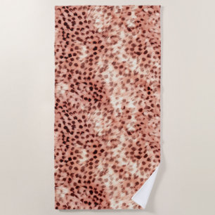 Serviette De Plage Chic Joli Rose Gold Leopard