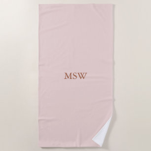 Serviette De Plage Chic rose vif initiales monogramme personnalisées