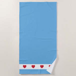 Serviette De Plage Chicago Love Beach Towel Bleu