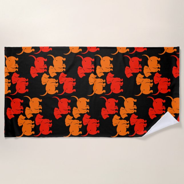 Serviette De Plage Chien allemand Dachshund Motifs (Devant)
