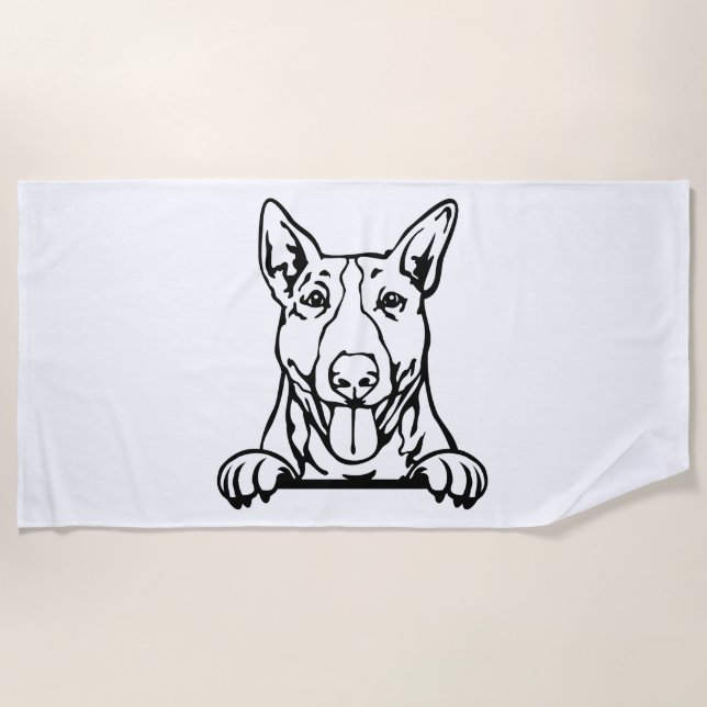 Serviette De Plage Chien de Bull Terrier (Devant)