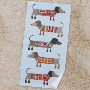 Serviette De Plage Chien de saucisse Dachshund