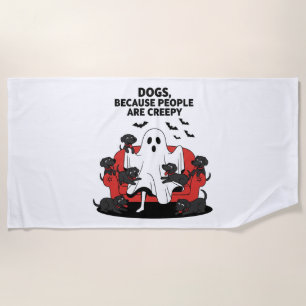 Serviette De Plage Chien d'Halloween effrayant Fantôme effrayant 23