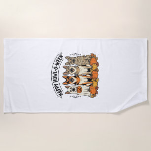 Serviette De Plage Chien d'Halloween Joyeux Howl-O-Ween Vintage Berge