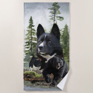 Serviette De Plage Chien d'ours karélien