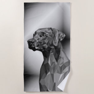 Serviette De Plage Chien géométrique gris