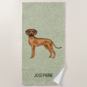 Serviette De Plage Chien Lion Brun Mignon Rhodesian Ridgeback Avec No