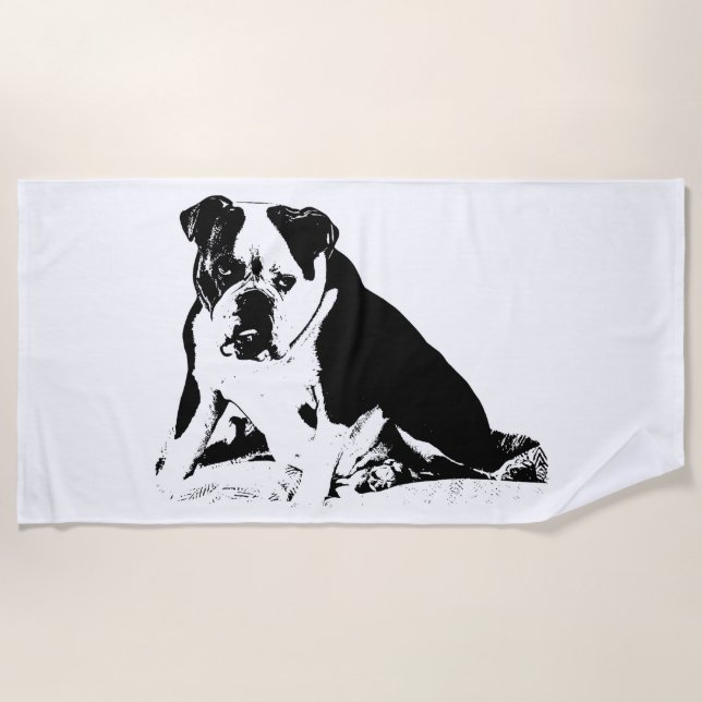 Serviette De Plage Chien-tête Sun Deck Bold (Devant)