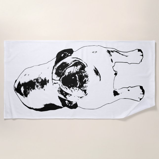 Serviette De Plage Chien-tête Sun Deck Bold (Devant)