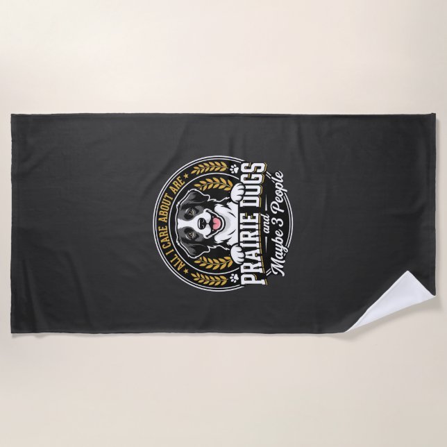 Serviette De Plage Chiens de Prairie Peut-être 3 Personnes Conception (Devant)