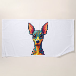 Serviette De Plage Chihuahua  Abstract Painting  Colour  Cute Dog (6)