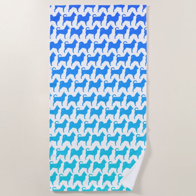 Serviette De Plage Chihuahua Silhouettes Motif (Devant)