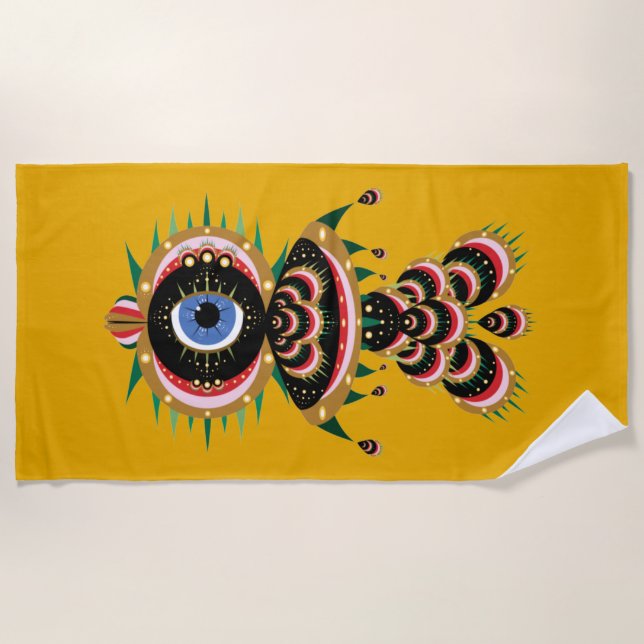 Serviette De Plage Chimera - Fish Bird Beach Towne (Devant)