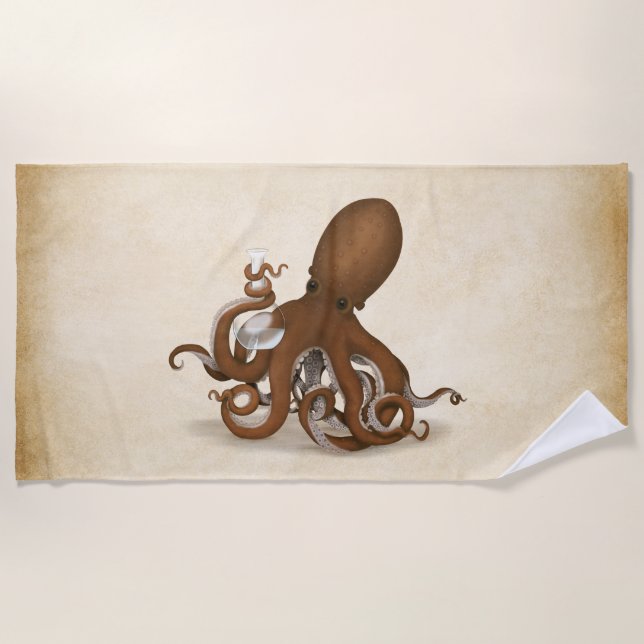 Serviette De Plage Chimie de la fiole d'octopus contenant du verre Ch (Devant)