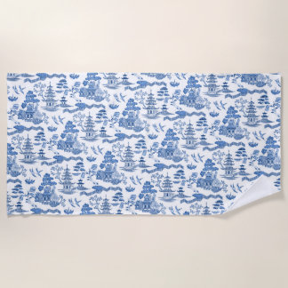 Serviette De Plage Chinoiserie Blue Willow