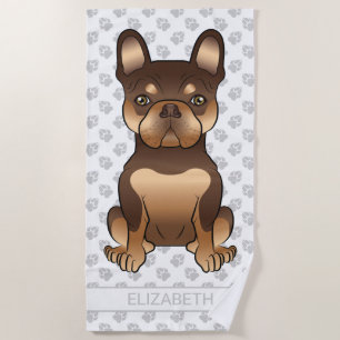 Serviette De Plage Chocolat Et Tan French Bulldog Mignonne Chien & No