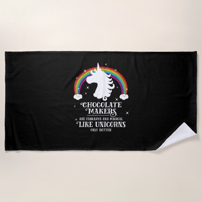 Serviette De Plage Chocolate Maker Fabulous Magical Like Unicorns Fun (Devant)