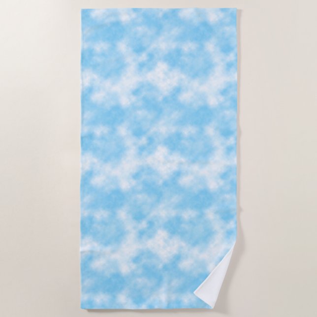 Serviette De Plage Ciel bleu et art Cloud personnalisés (Devant)