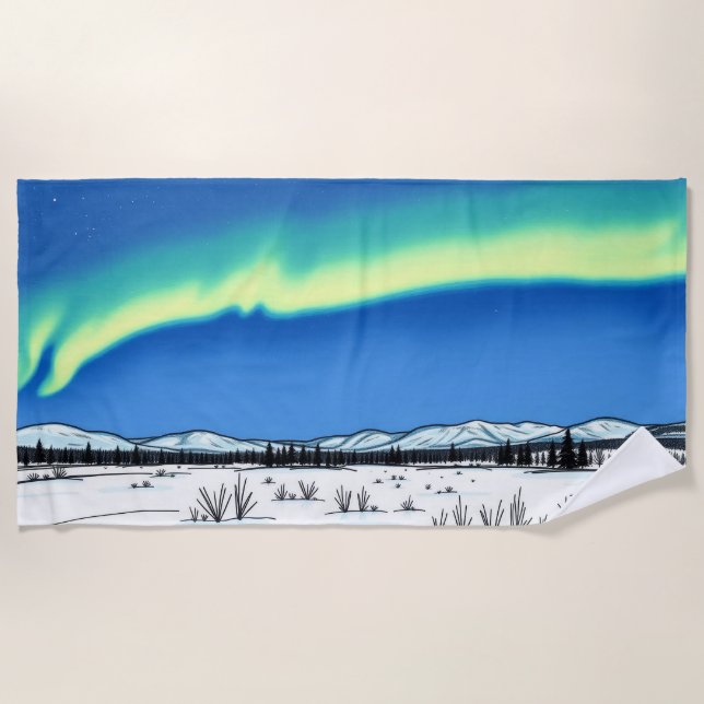 Serviette De Plage Ciel de néon (Devant)