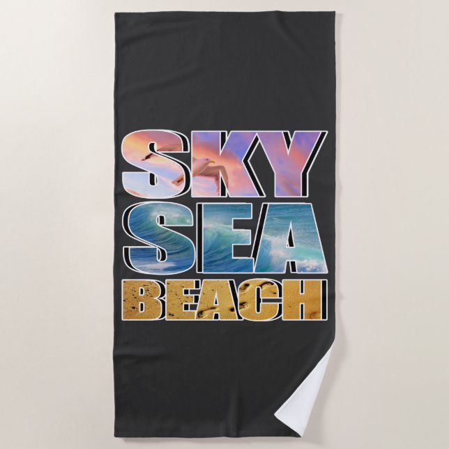 Serviette De Plage ciel, mer, plage (Devant)