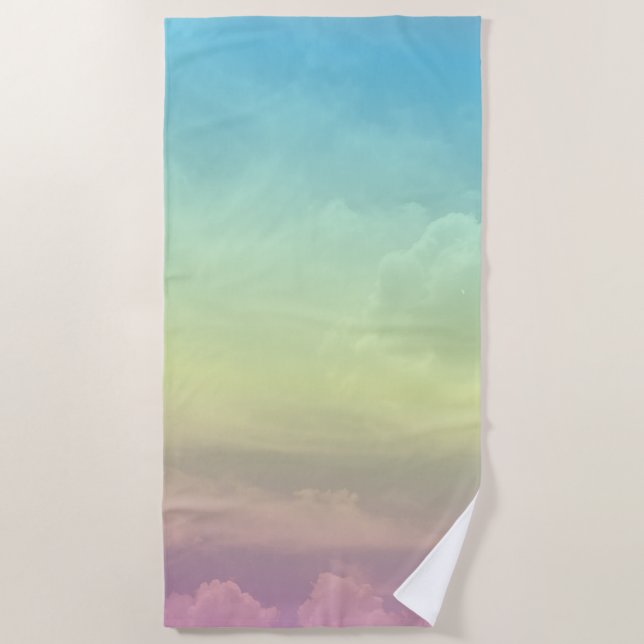 Serviette De Plage Ciel Ombré Rose (Devant)