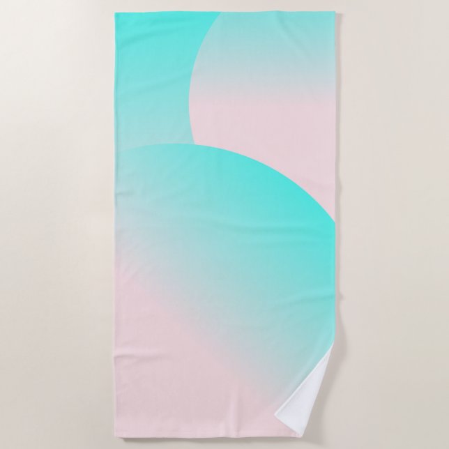 Serviette De Plage Ciel rose coucher de soleil dégradé (Devant)