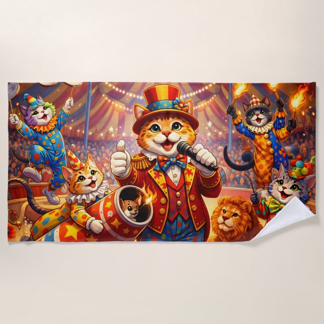 Serviette De Plage Cirque salle de bain/cuisine/chat cirque (Devant)