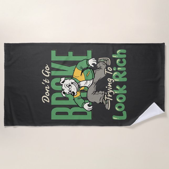 Serviette De Plage Citation d'argent de chien drôle goutte (Devant)