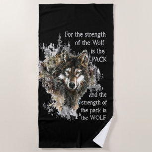 Serviette De Plage Citation de loup et de pack - Collection d'animaux