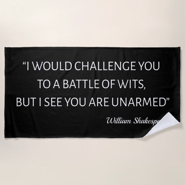 Serviette De Plage Citation de Shakespeare - Bataille d'esprit (Devant)