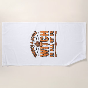 Serviette De Plage Citation de sorcière d'Halloween Design vectoriel